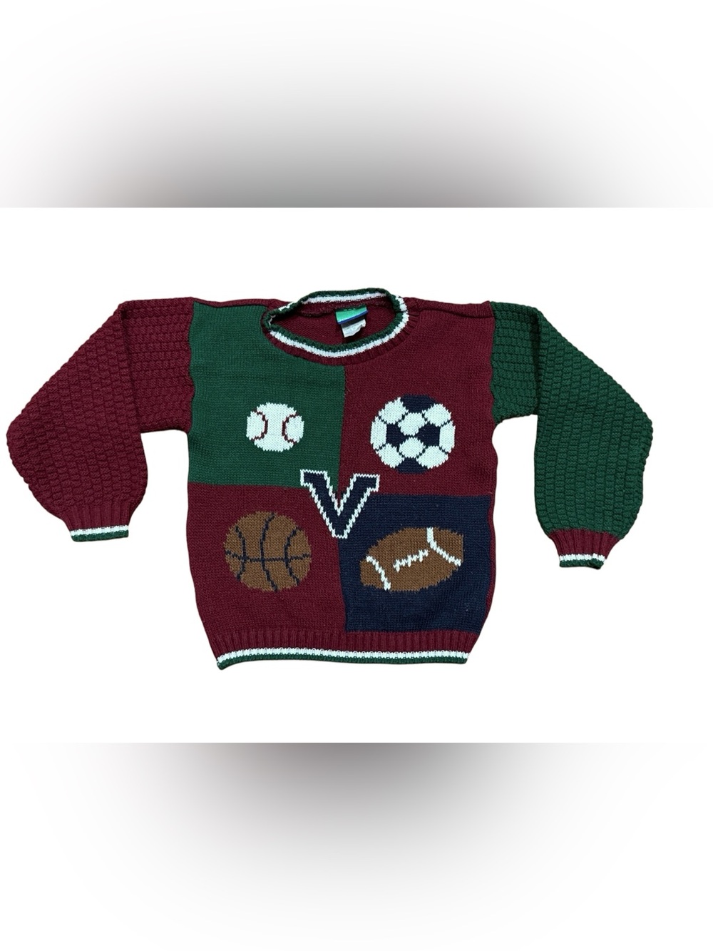 Vintage 90s Sports Sweater Knit Boys Size 4T Collegiate Retro